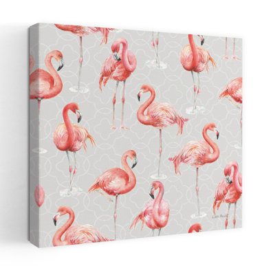 Gracefully Pink Pattern Id Flamingo Tropical Art