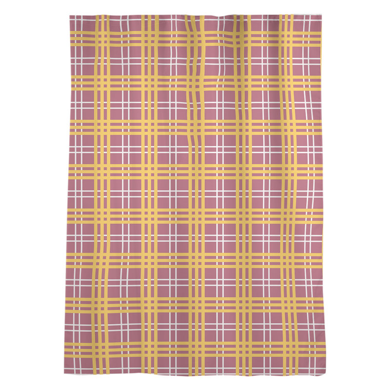 Sheer Curtain Single Panel, Pink/Yellow
