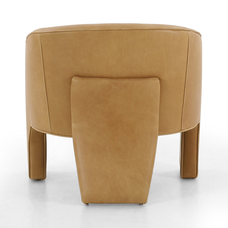 Fae Barrel Chair, Palermo Butterscotch Genuine Leather