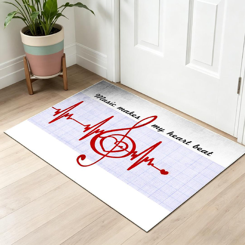 Tapis noir abstrait lavable à la machine, Rectangle 32 po x 47 po