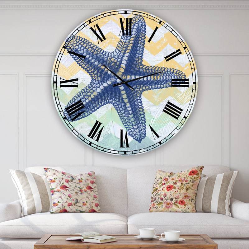 Chevron-étoile de poisson-7914 - Grande horloge murale nautique et côtière, Moyen