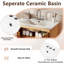 Meuble-lavabo moderne de 30 po avec lavabo en céramique, armoire de salle de bain autoportante avec grain de bois naturel, portes et tiroir à fermeture en douceur et tablette réglable-1573092970