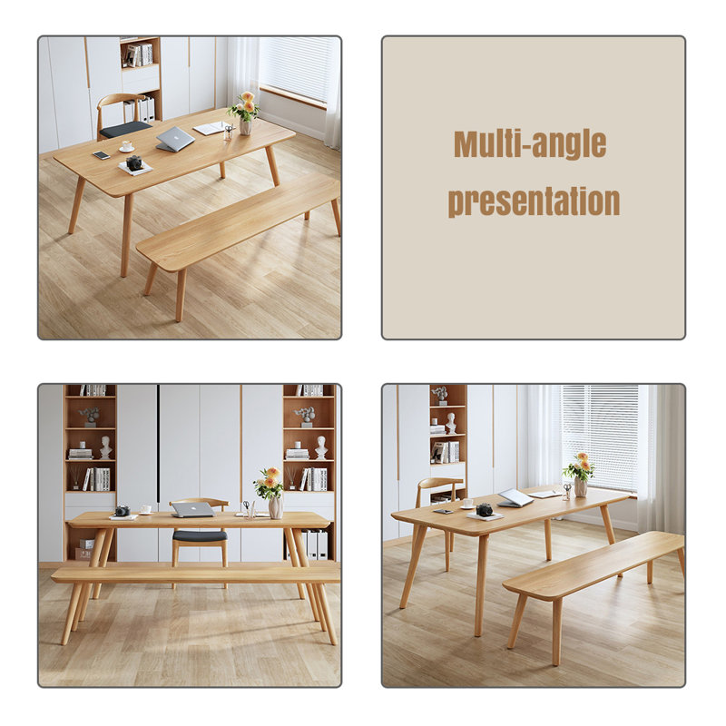 Bureau d'écriture Burlywood, H 29,53 po x l 62,99 po x P 27,56 po
