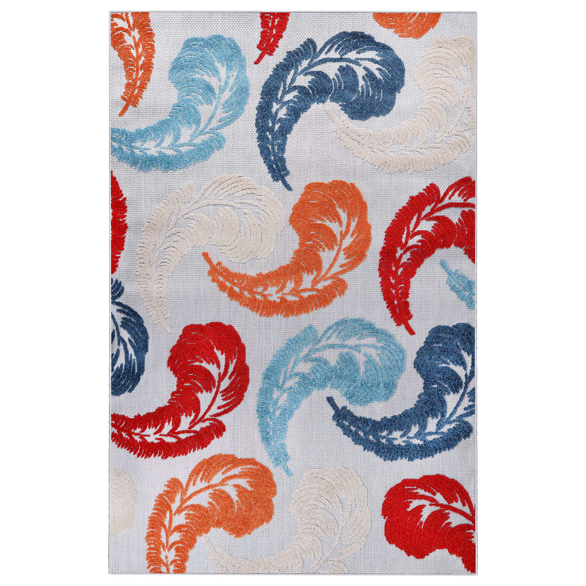 Dakota Fields Feather Modern Bohemian Indoor Outdoor Area Rug | Wayfair
