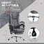 Chaise de bureau en microfibre, chaise d'ordinateur à haut dossier avec massage à 6 points, chaleur, hauteur réglable et repose-pieds rétractable-120926291