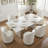 Upholstered Kitchen & Dining Room Barrel Chair, Mid Century Modern Round Velvet Dining Chair, 360 Degree Swivel Comfy Armless Accent Makeup Vanity Side Chair for Bedroom Living Room-1720828872-1726629062