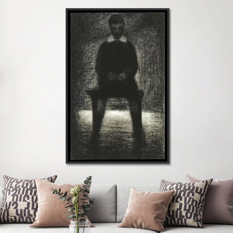 «Maurice Appert (Garconnet Assis) 1884» par Georges Seurat, reproduction d'art sur toile, H 60 po x l 40po x P 1,5 po