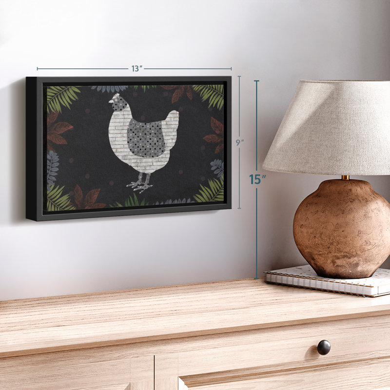 Animal "Art abstrait de poulet", H 9 po x l 13 po