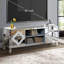 Console multimédia 47 po avec portes en verre Diamond - conception à deux portes et espace de rangement ouvert compatible avec les téléviseurs de 50 po
