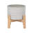 Pennsylvania Ceramic and Stoneware Planter on Pine Wood Stand, Modern Decorative Plant Holder with Stylish Design for Home or Office'-1287102897