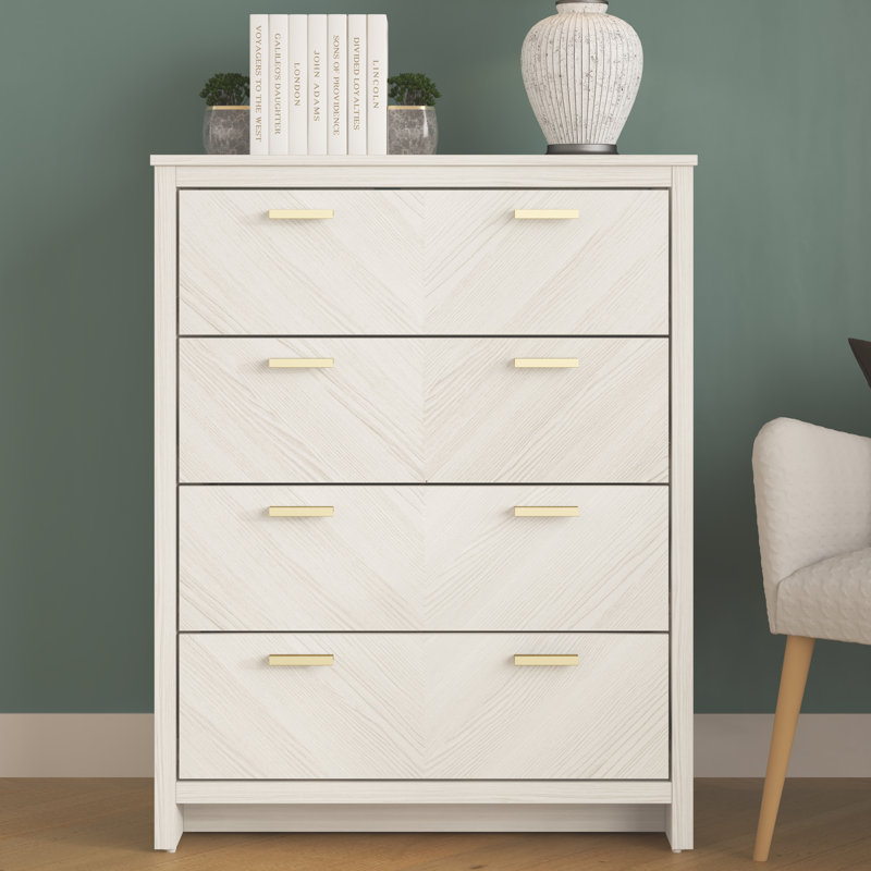 4 - Drawer Chest of Drawers, White Oak