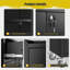 Armoire de rangement à outils roulante en métal, tiroirs coulissants et tablette réglable et roues verrouillables, coffre à outils et armoire en acier robuste pour garage, entrepôt, atelier, noir (1 tiroir + 2 portes verrouillables)