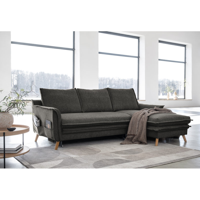 Charming Charlie Limited 4 Seater Sofa Bed, Right facing, Dark Grey