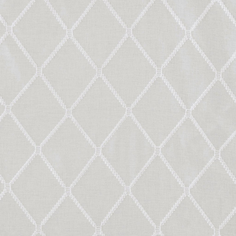Diamond Sheer Embroidered Window Scarf, White