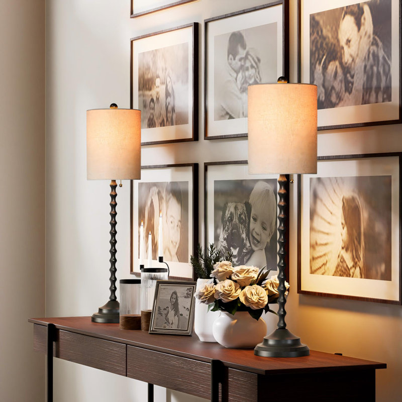 Pavanjit Buffet Lamps Table Lamps Unique Artistic Design Shade for Console Table at Landing Erea, Entryway, Buffet or Sideboard Table at Dinning Room