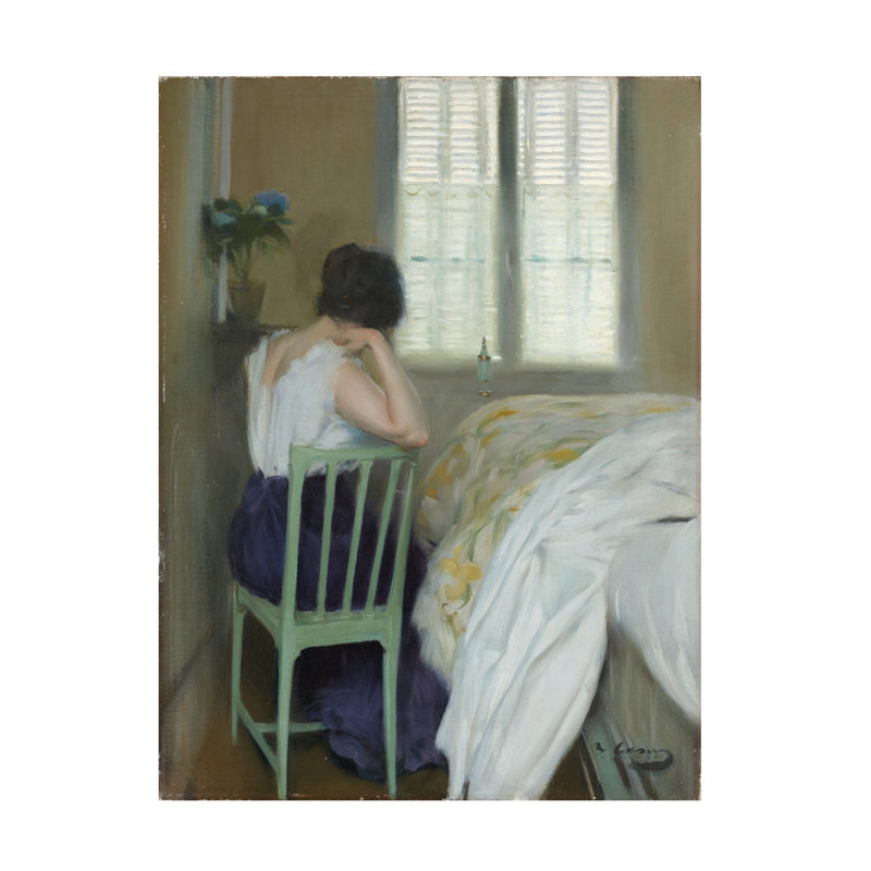 Art sur toile Ramon Casas I Carbo Las Horas Tristes, C.1900, H 19 po x l 14 po