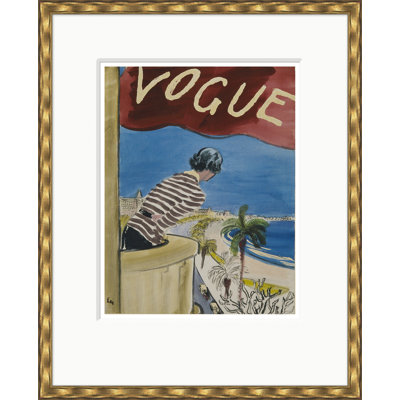 Couverture de Vogue, regardant vers le bas sur la côte d'azur, Carl Erickson, 1 janvier 1932