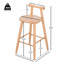 Ensemble de 2 chaises de salle à manger, tabouret de bar en bois d'hévéa