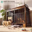  Large Wooden Dog Crate Furniture with Anti-Drop Rails, Double Door Dog Cage & Side Hooks-1703710302
