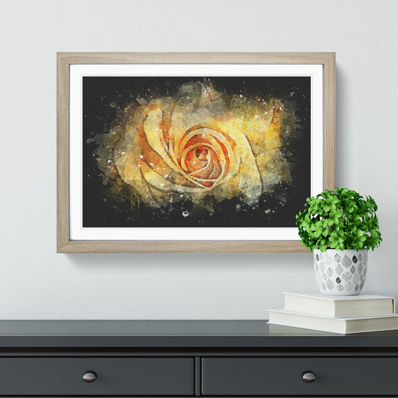 Yellow Rose - Framed Print, Oak Framed, 62cm H x 87cm W x 2cm D