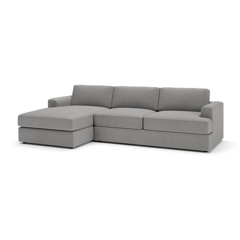 Cayden Sectional with Chaise, Bayou Light Gray Canvas, Left Hand Facing
