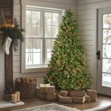 Green Spruce Christmas Tree with LED Lights