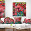 Dessin en acrylique de coquelicots rouges - coussin à imprimé floral-29597643-29597647