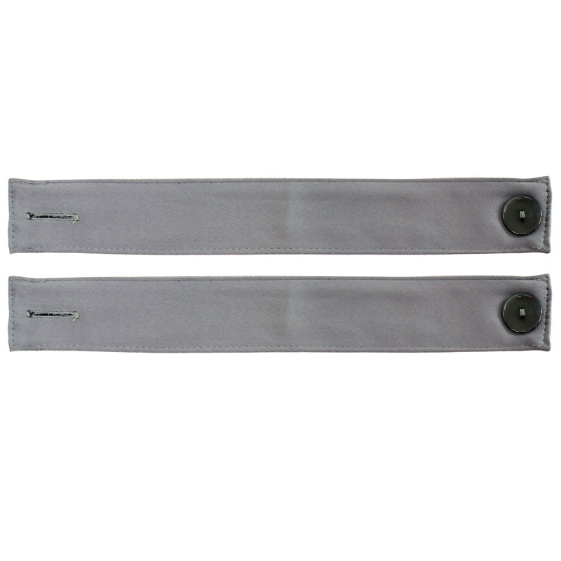 Leblanc Modern Polyester Indoor or Outdoor Curtain Tiebacks with Resin Button Closure, Gray
