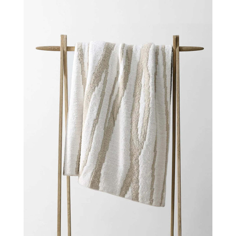 Woodland Throw Blanket, Sahara Tan/Off White Abstract
