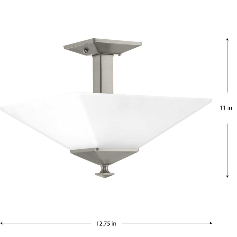 Jadyn Glass Semi Flush Mount, Brushed Nickel