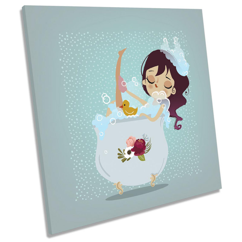 Z2563 Bubble Bath Bathroom - Wrapped Canvas Painting, 60cm H x 60cm W x 2cm D