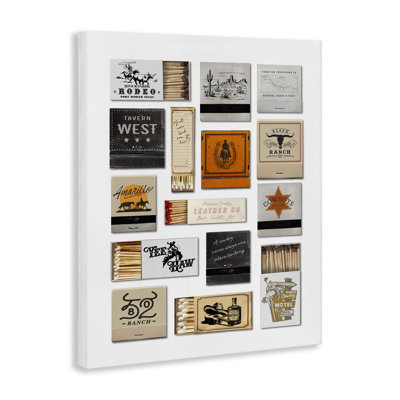 Wild West Rodeo Matchbooks Canvas Wall Art, design by Lettered and Lined