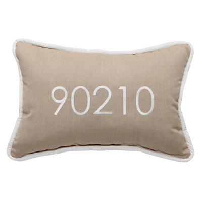Zip Code Personalized Pillows Lumbar Indoor / Outdoor Pillow Cover & Insert