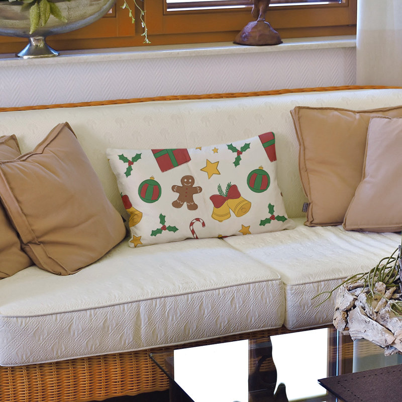 Coussin lombaire décoration christmas, Blanc