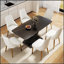 Table de salle à manger moderne en pierre artificielle noire avec pieds en métal pour six personnes-1411634152-1411634157