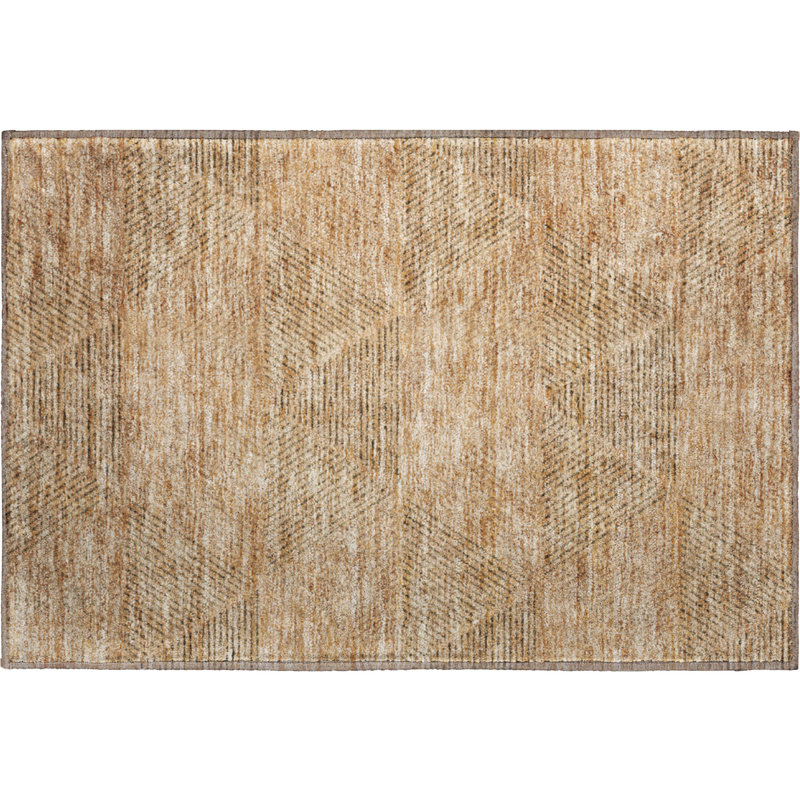 Premium Machine Washable Prisco Copper Rug, Rectangle 1'8" x 2'6"