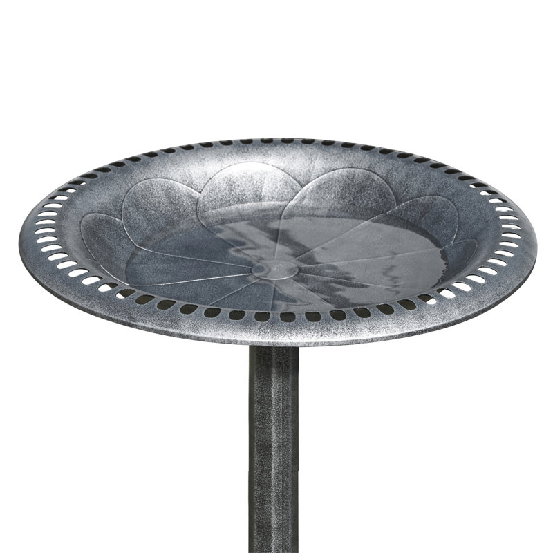Carville Resin Tiered Birdbath, Pewter