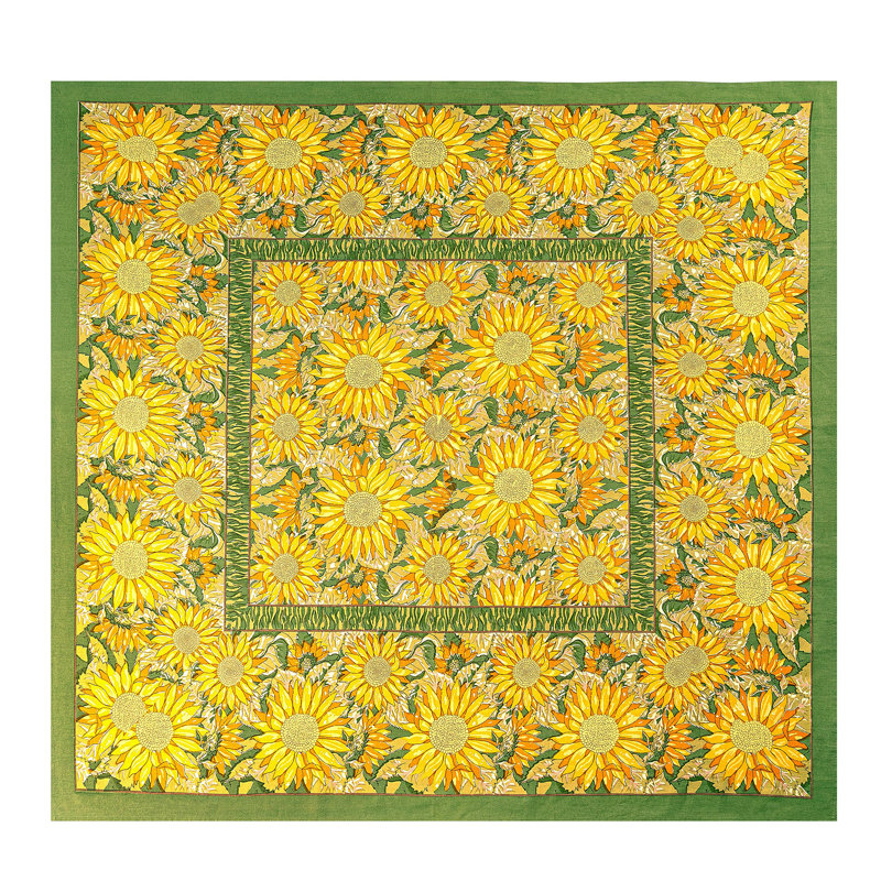 Nicholes Tablecloth, Green, 71" W x 71" L
