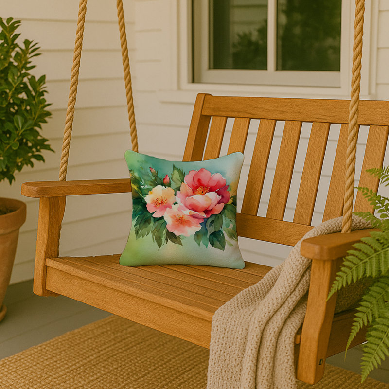Coussin Georgia Cherokee Rose, Carré 14 po