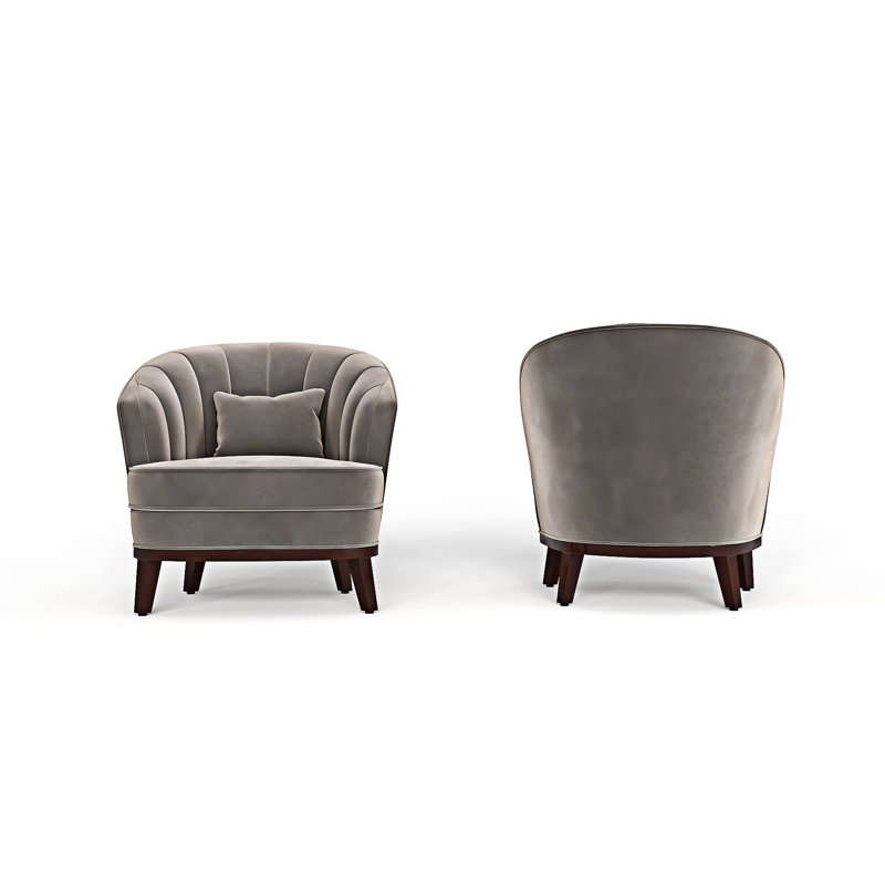 Fauteuil d'appoint Barrel Chair, Gris