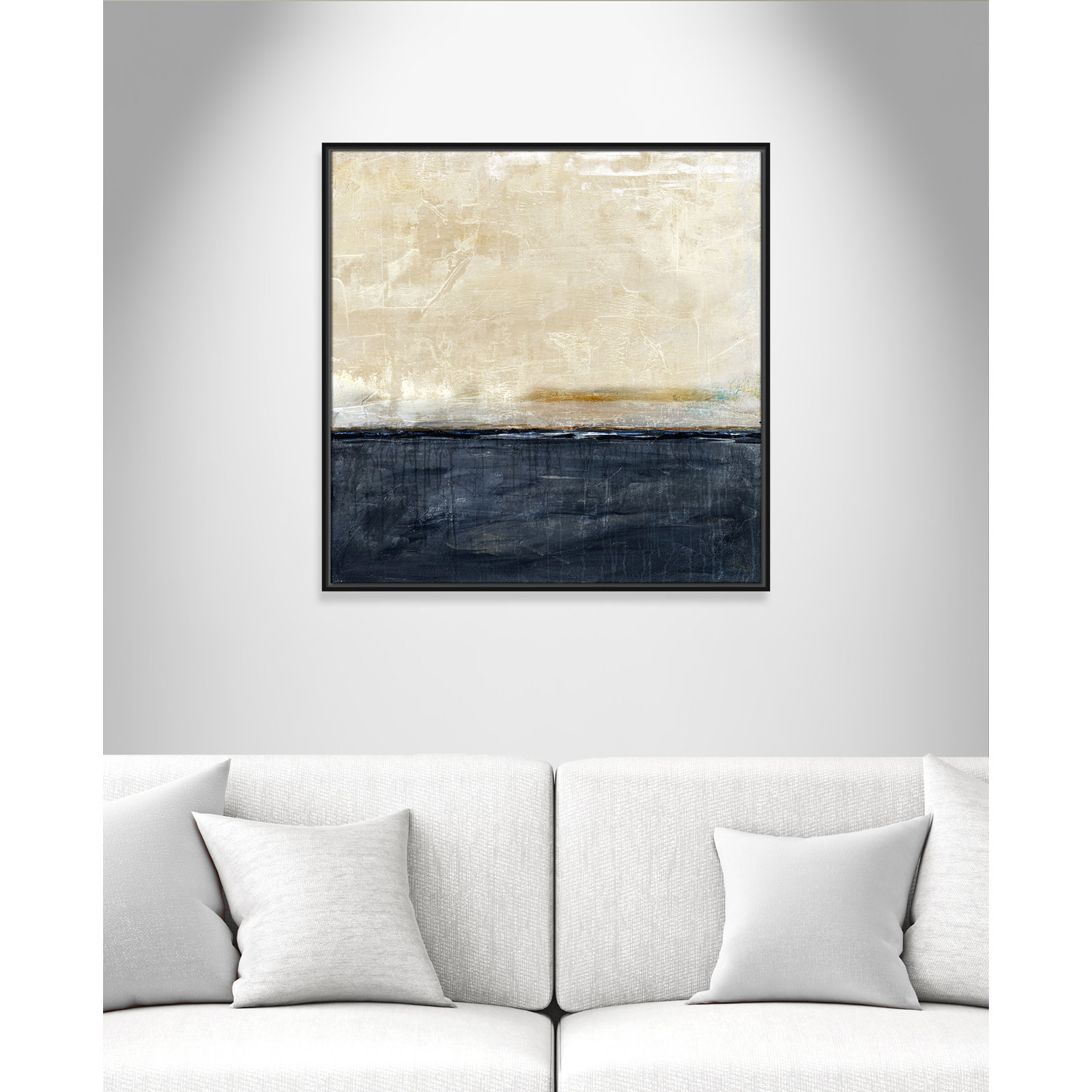 Better Days Navy Print by Denise Brown, 31.5" H x 31.5" W, Black