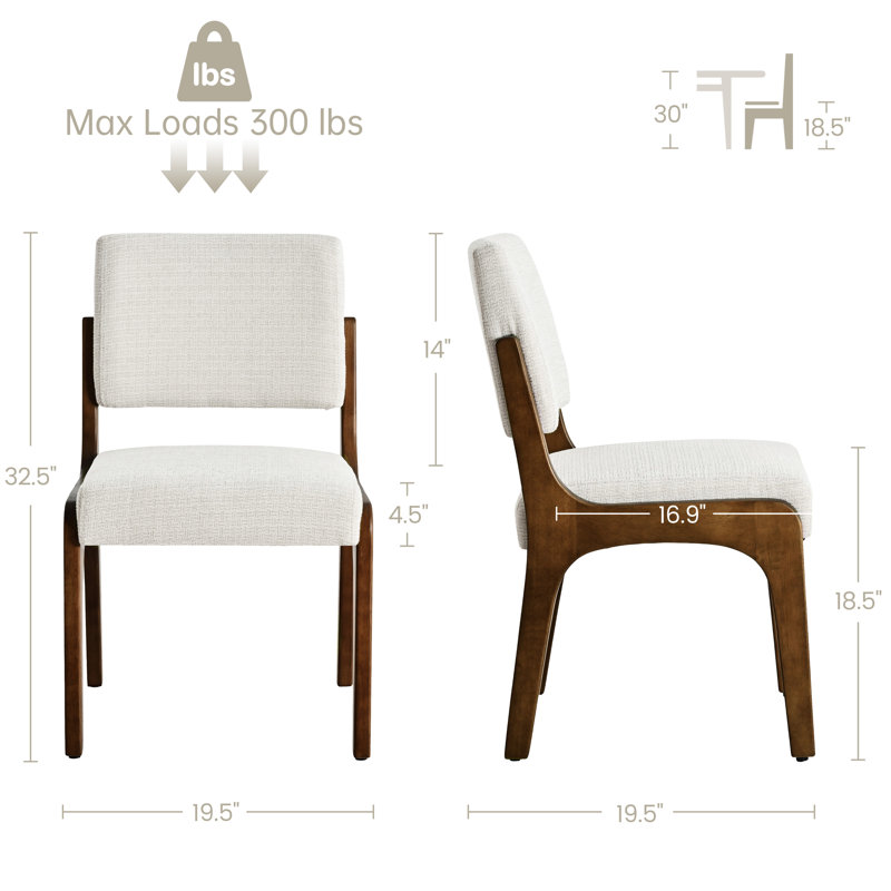 Ensemble de 2 chaises de salle à manger modernes rembourrées, chaises de cuisine et de salle à manger en chenille avec structure en bois massif, assise rembourrée, chaises modernes pour salle à manger, cuisine, salon, appartement