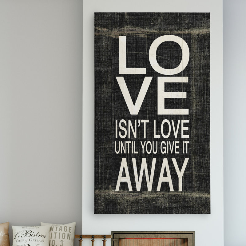 " Love ", 16" H x 32" W x 1.5" D