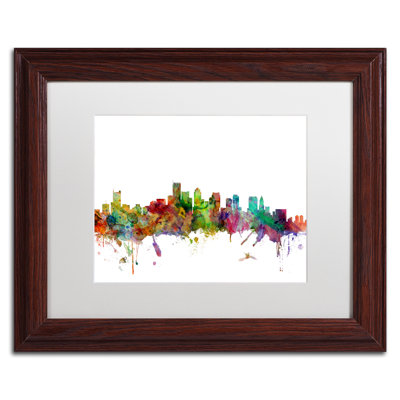 « boston massachusetts horizon », impression encadrée rectangulaire