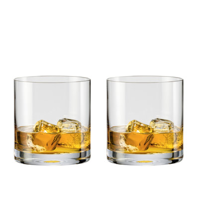 Barski European Glass Double Old Fashioned Tumblers -  Set of 2 Glasses - 14 oz- Made in Europe