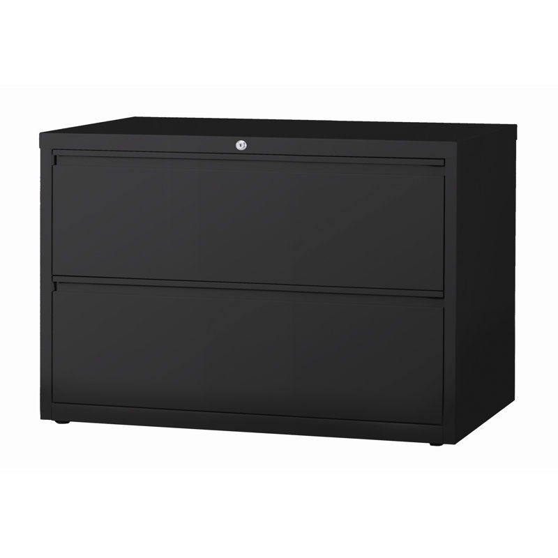 42'' Wide 2 -Drawer Steel File Cabinet, Black