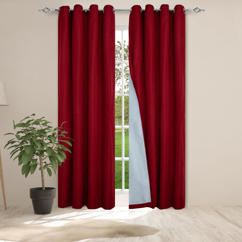 Blackout Curtains / Drapes Pair, Red