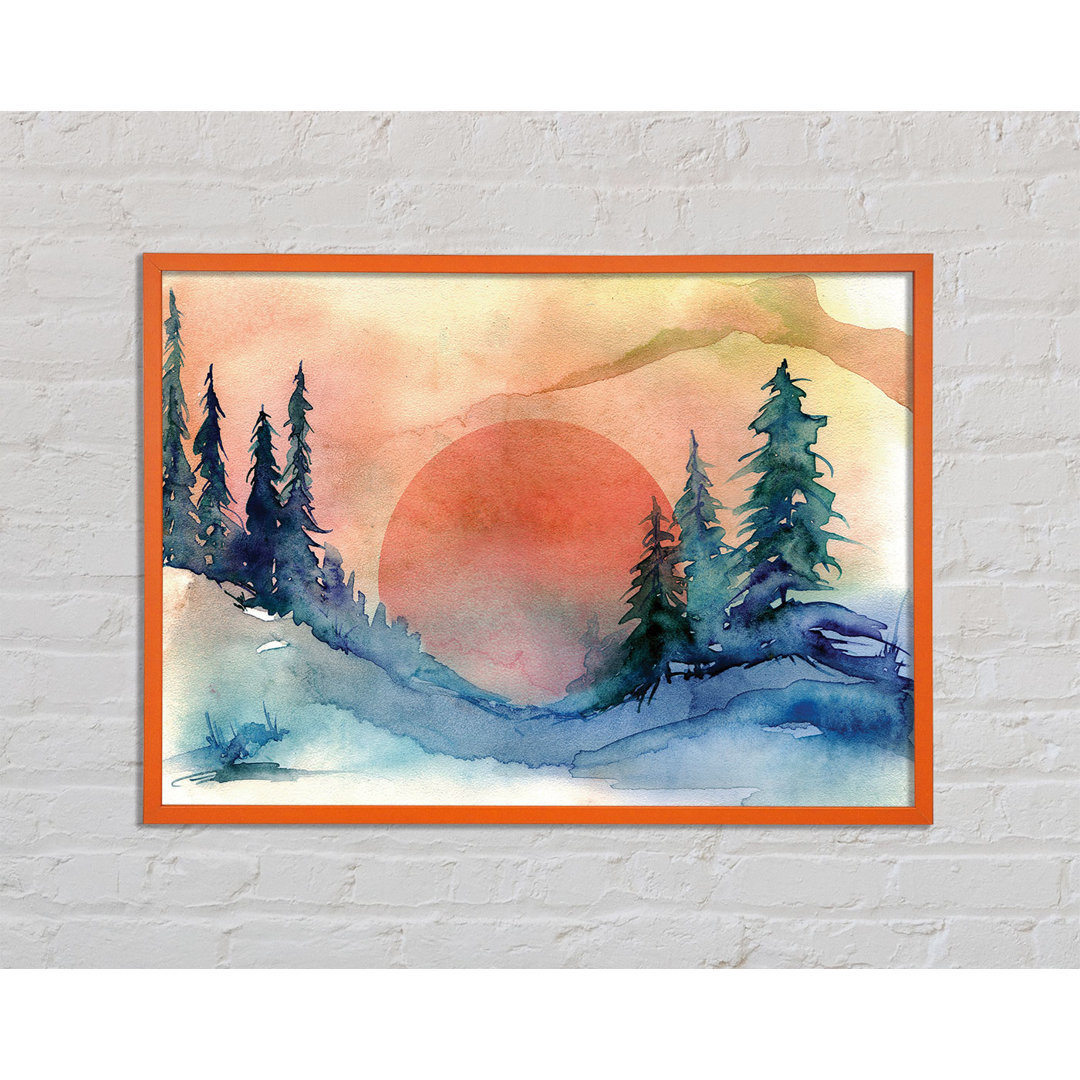 Renovo Red Winter Sun - Einzelner Bilderrahmen Kunstdrucke