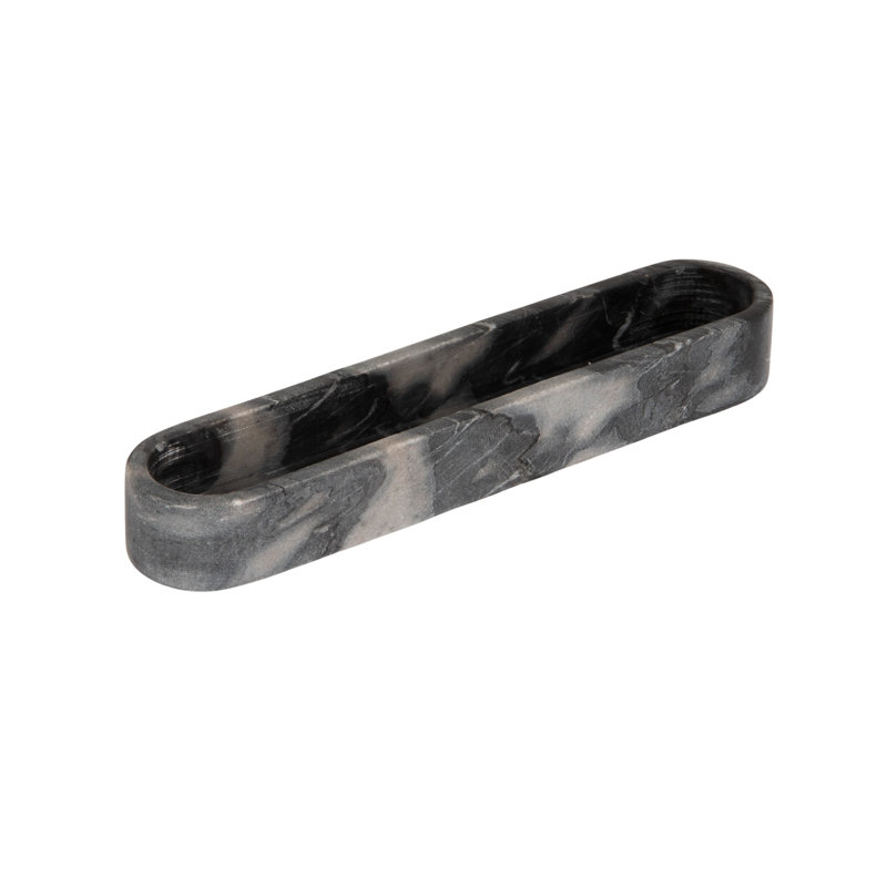 Grey Marble Oval Dish, Gray