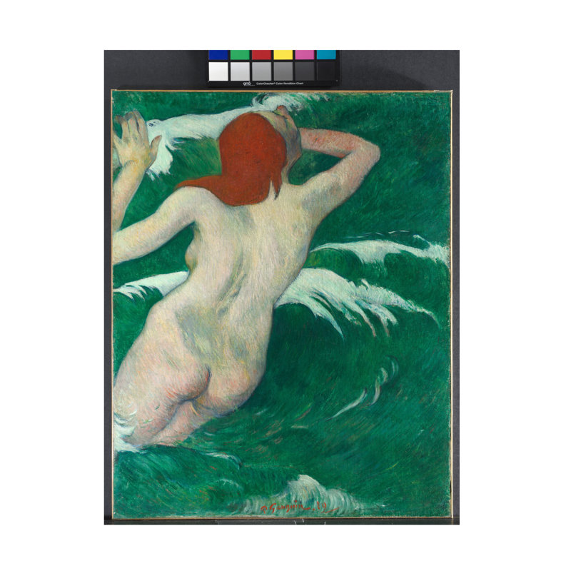 Paul Gauguin dans les vagues, 1889, art sur toile, H 19 po x l 14 po